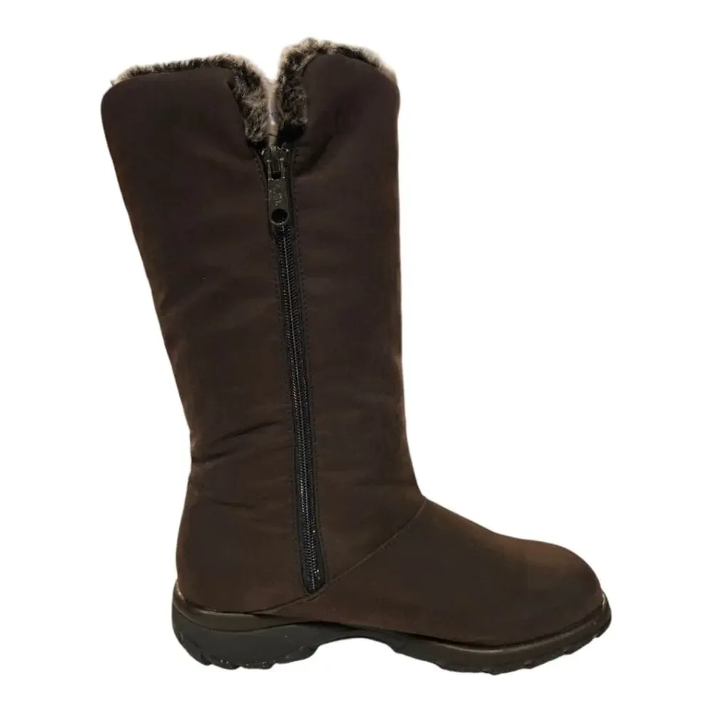 Toe Warmers Janet Brown Faux Fur Lined Winter Boots Made in Canada 7.5 M